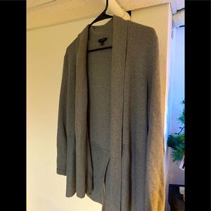 Talbots Women’s Heathered Gray Open Front Cardigan Sweater Small